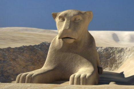 据英国媒体报道,这个斯芬克斯狮身人面像坐落于埃及首都开罗的