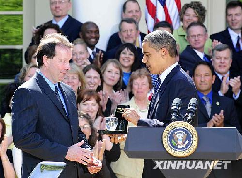 美国总统奥巴马向2009年度全国优秀教师颁奖