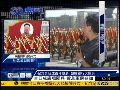 朝鲜国旗卫队经过主席台 簇拥金日成旗帜