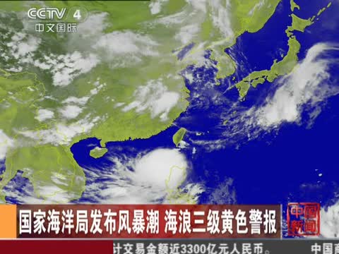 国家海洋局发布风暴潮 海浪三级黄色警报