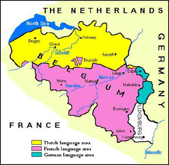 比利时语言区域分布图