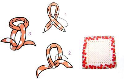 2.三角巾结:简单的三角巾打法,只需一个步骤,就能拥有完美的飘逸丝巾.