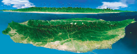 从卫星图片角度看影像台岛:侧脸像只鳄鱼(图)