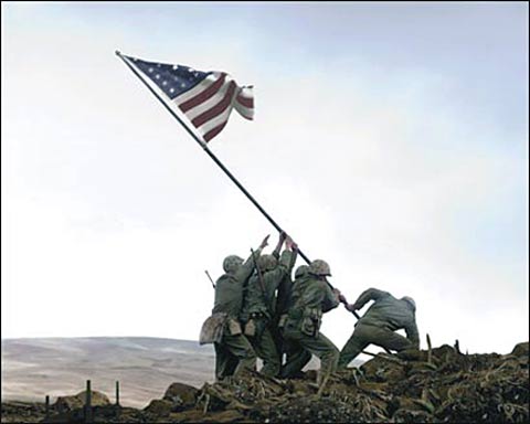 美军在硫磺岛顶峰插旗照片被疑"摆拍 作者反驳 象山清风的日志