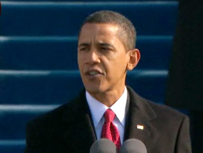 美国总统奥巴马在就职典礼上发表演说