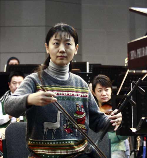 著名胡琴演奏家姜克美排练现场