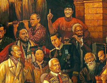 油画截屏图:慈禧、刘翔、帕瓦罗蒂、小布什等人
