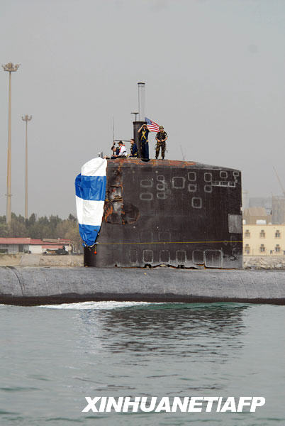 3月21日，美军“哈特福德”号核潜艇驶入巴林萨勒曼港接受检修。