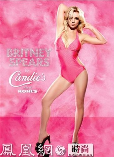 布兰妮·斯皮尔斯 (Britney Spears) 担任代言人的Candie's2009春装广告又出新图啦，这回的布布还有包括比基尼在内的性感粉嫩造型。广告照中的布兰妮·斯皮尔斯 (Britney Spears) 非常性感，身材完美令人眼前一亮。不过有媒体报道说照片其实经专人以电脑加工，将布兰妮的大肚腩与粗腿修成平滑的小腹与美腿。

       看看对比图，好像的确有PS的痕迹，所以布布一定还要加油减肥！

       布兰妮·斯皮尔斯 (Britney Spears) 在服装间介绍Candie's的衣服时，大赞它们“十分火辣、十分性感、十分有型”，其后她拿起一件吊带背心说：“我家中也有这件。“她又向镜头手舞足蹈地展示一个粉红色文胸，并说：”这是我最喜欢的设计！布兰妮·斯皮尔斯 (Britney Spears) 说她很享受广告的拍摄过程：“我最喜欢的场景是那面铺满粉红色棉花糖的墙！”从Candie's广告拍摄的幕后花絮片段可看到，布兰妮·斯皮尔斯 (Britney Spears) 边唱歌跳舞边拍照，表情十分陶醉。

       Candie's2009春装将在科尔士百
