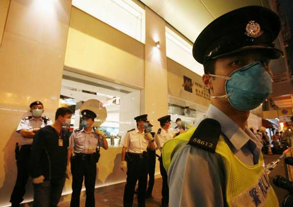 香港警方封鎖首例甲型流感患者入住的酒店