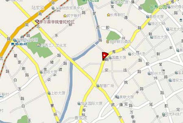 事发地点为上海市普陀区武宁路家乐福附近的汇丽花园小区。网络地图截图