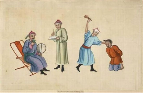 西方人画笔下的清代酷刑
