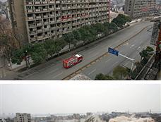 武汉两栋住宅楼同时爆破成功[图集]