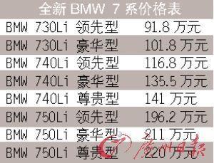 新宝马730Li最低售91.8万元