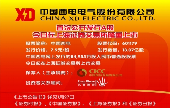 中国西电电气股份有限公司 首次公开发行a股今