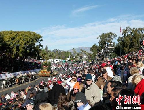 中国日照花车亮相美国帕萨迪纳花车巡游