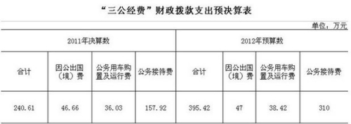 中国宋庆龄基金会2011年三公支出决算240万元