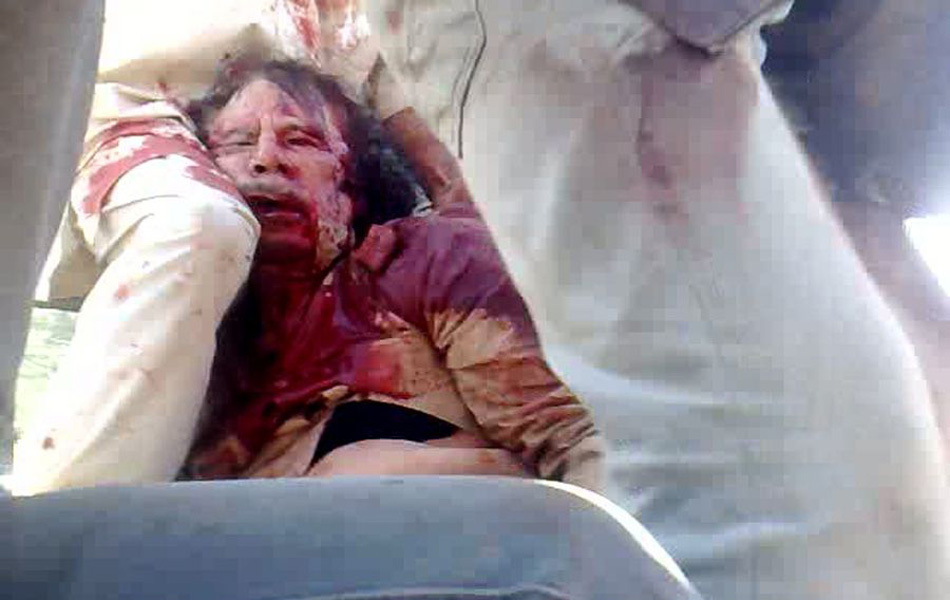 半岛电视台公布的卡扎菲尸体照片【组图】