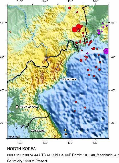 朝鲜核试验引发地震图片