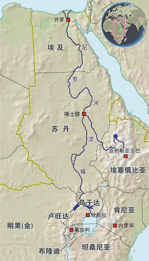 非洲地图尼罗河图片