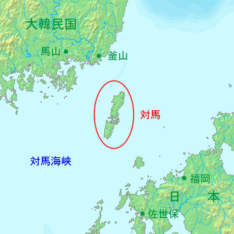 对马岛的地理位置:对于日韩都有极其重要的地缘战略意义