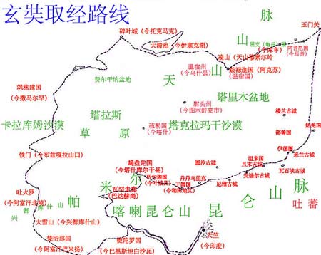 瓜州玄奘之路路线图图片