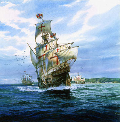圣玛利亚 号为首的哥伦布探险船队